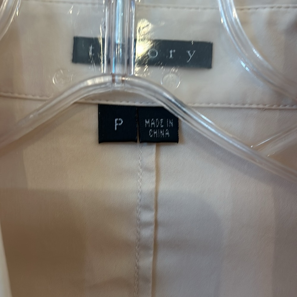Theory long sleeve blouse, side ruching - Picture 2 of 5